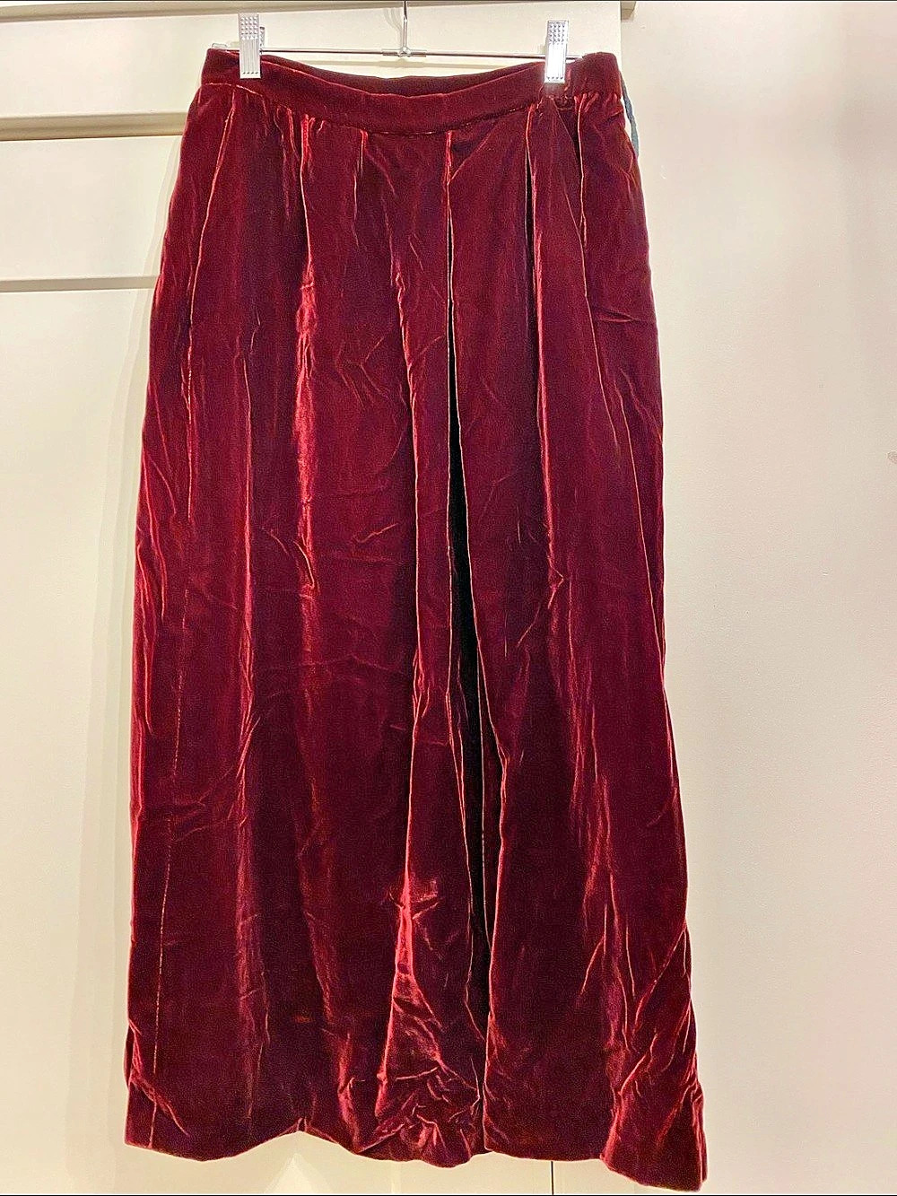 Vintage Cloak of Many Colors Velvet Maxi Skirt Burgundy Red size 10